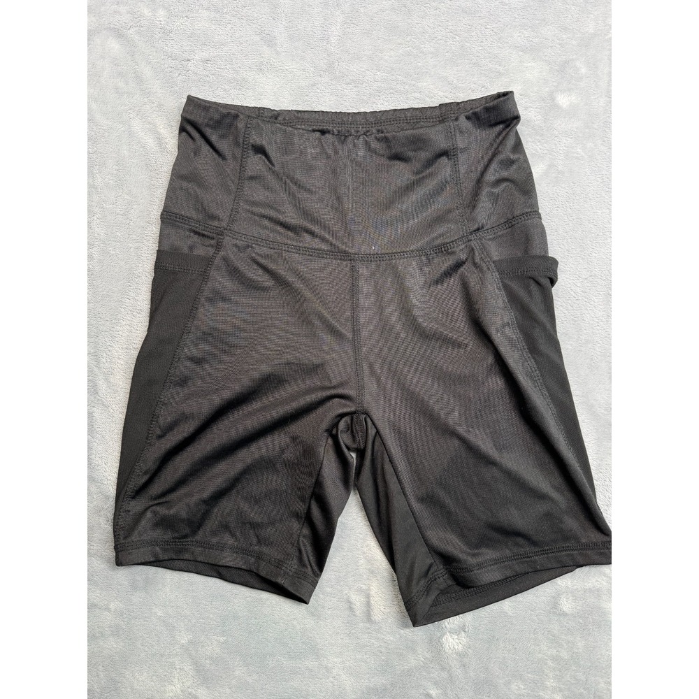 Daisy Fuentes Fit Biker Shorts Womens Small Black Stretch Pockets Elastic Waist